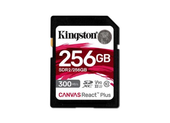 Kingston 256GB Canvas React Plus SDHC UHS-II 300R/260W U3 V90 for Full HD/4K/8K